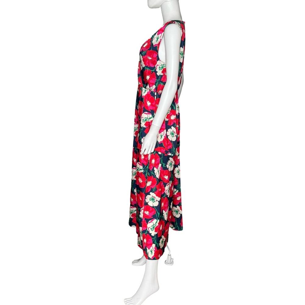 Sam Edelman Women's Poppy Floral V-Neck Chiffon A-Line Dress Coral Multi NWT - Picture 3 of 9